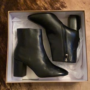 Black Leather Halogen booties